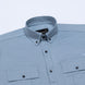 Xenors Grey Plain Double Pocket Cotton Shirt - John Ellies
