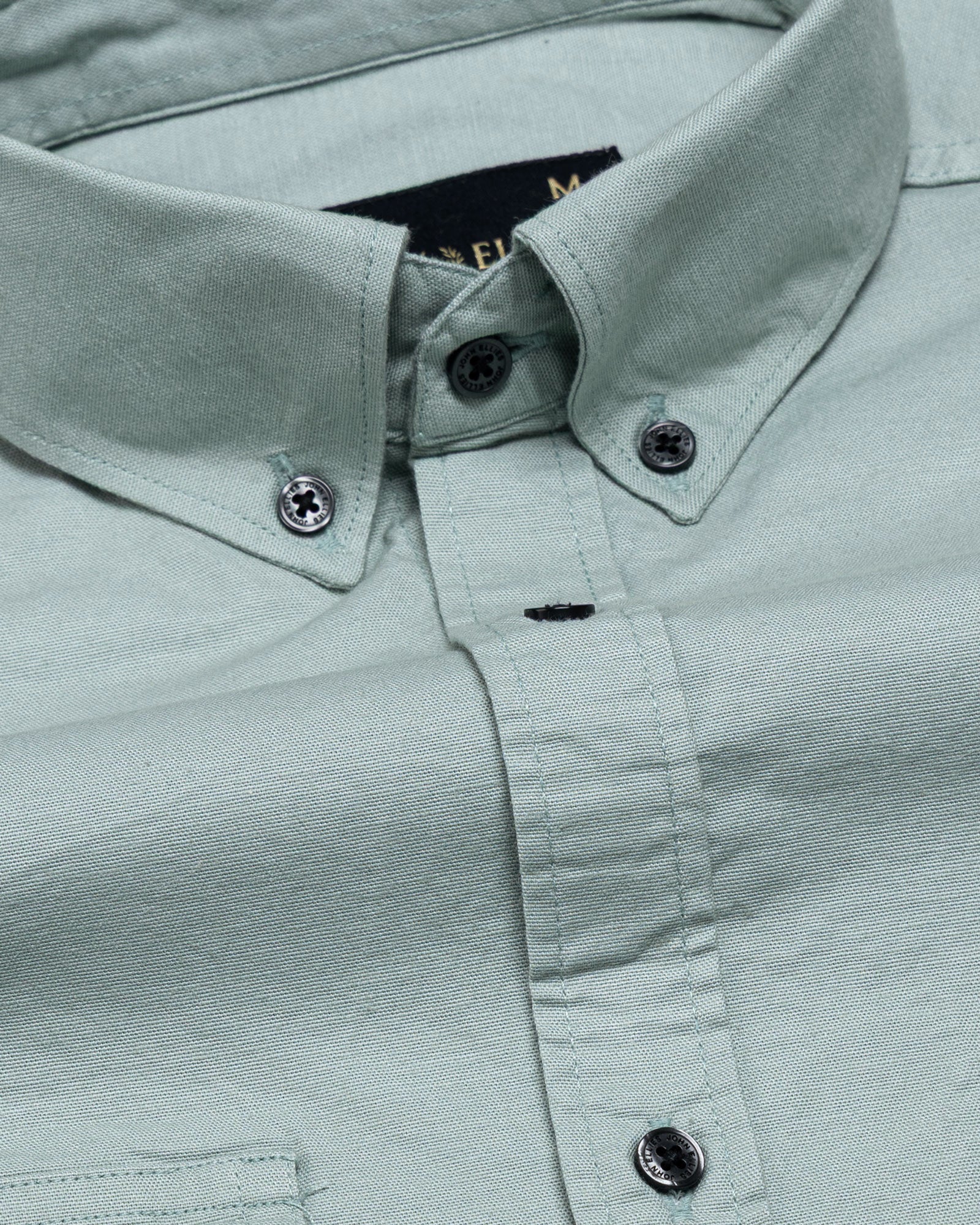 Xenors Soft Olive Plain Double Pocket Cotton Shirt - John Ellies