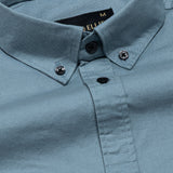 Xenors Teal Plain Double Pocket Cotton Shirt - John Ellies