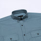 Xenors Teal Plain Double Pocket Cotton Shirt - John Ellies