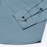 Xenors Teal Plain Double Pocket Cotton Shirt - John Ellies