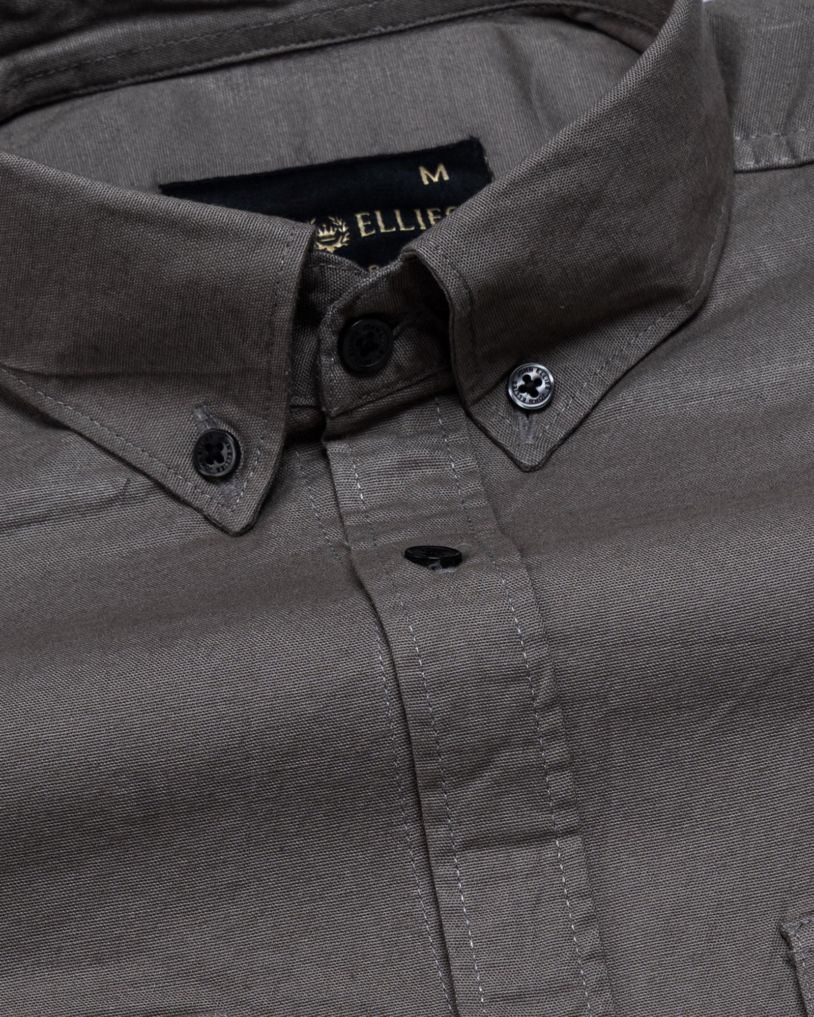 Xenors Ash Brown Plain Double Pocket Cotton Shirt - John Ellies