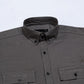 Xenors Ash Brown Plain Double Pocket Cotton Shirt - John Ellies