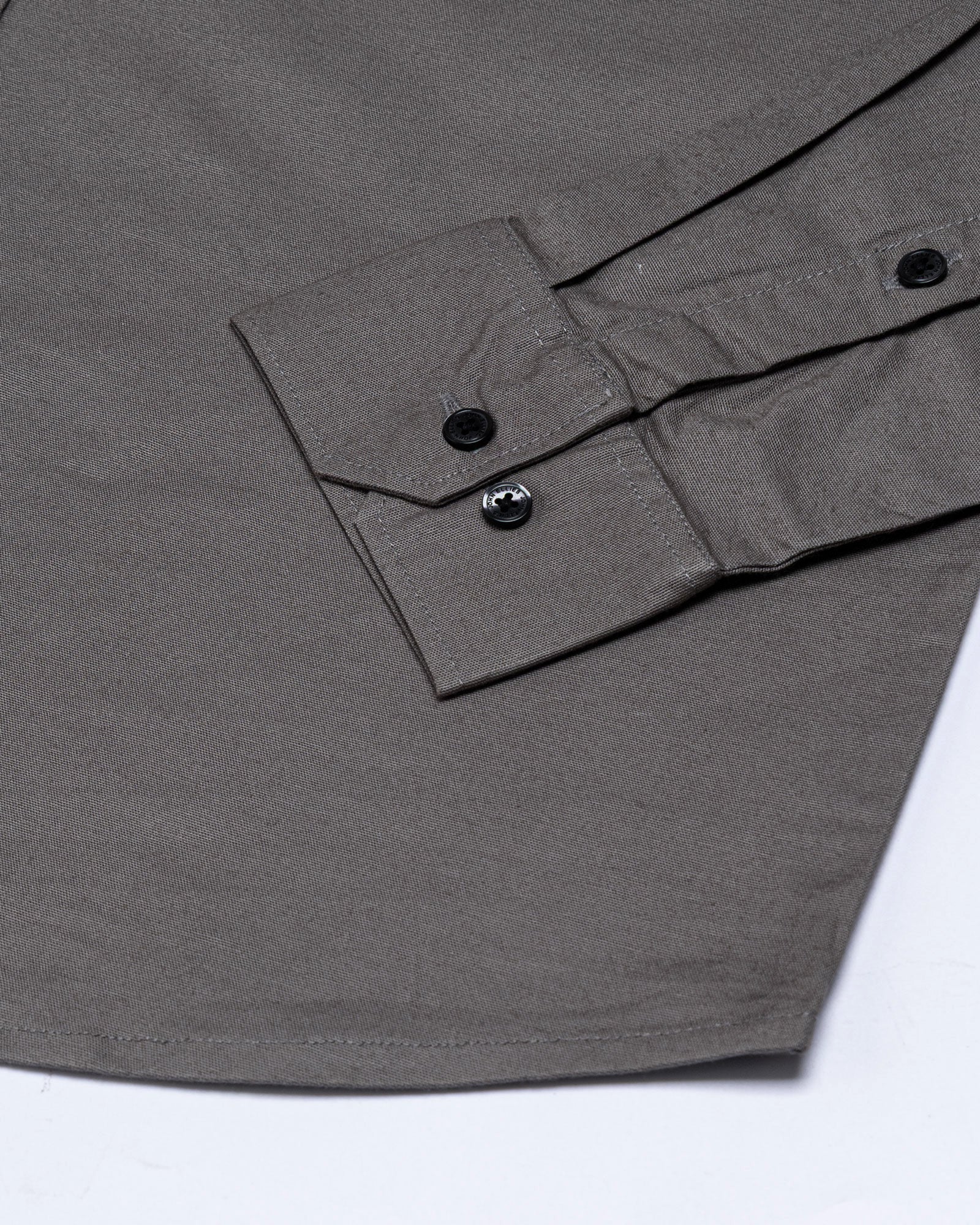 Xenors Ash Brown Plain Double Pocket Cotton Shirt - John Ellies