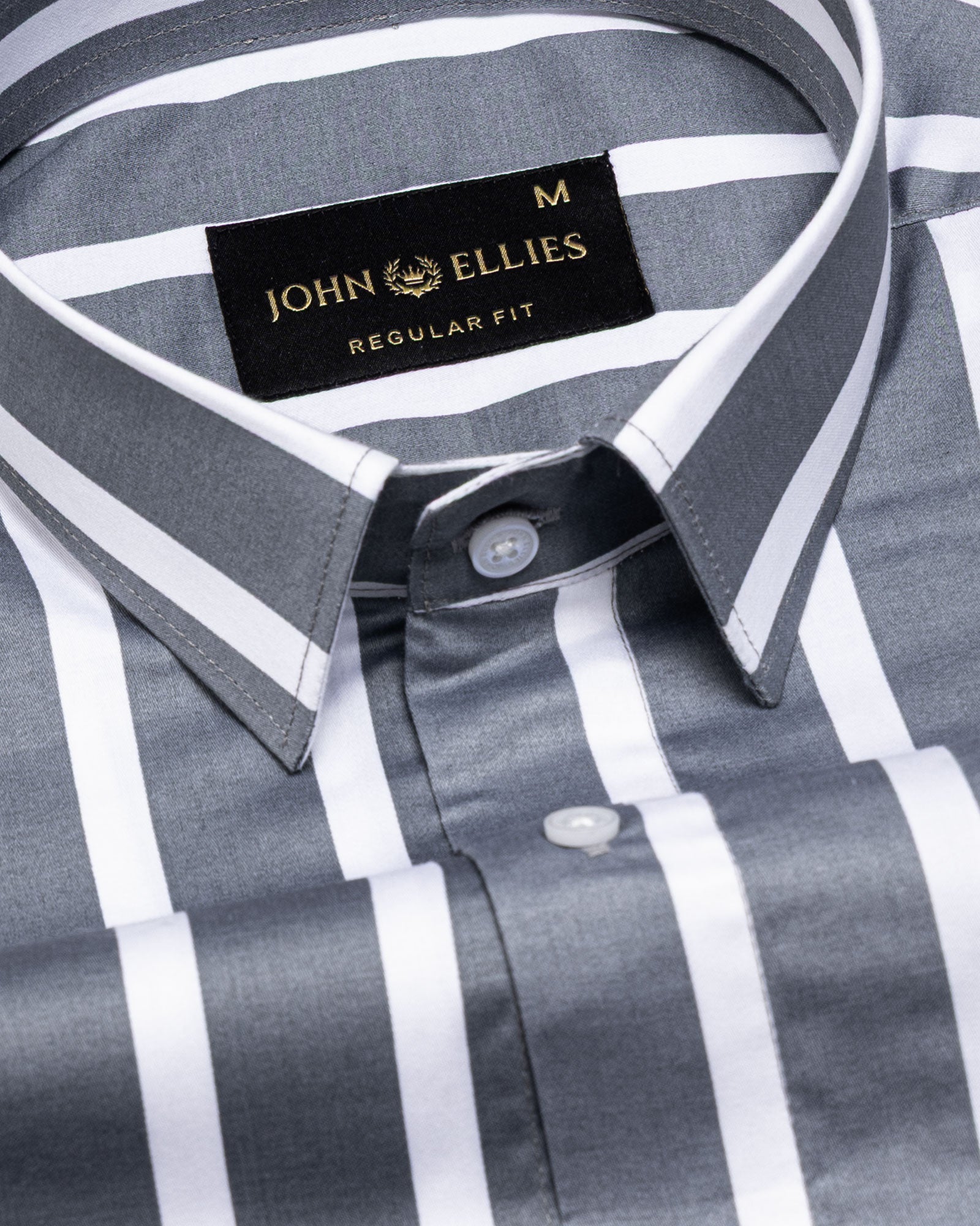 Cardinal Grey Premium Cotton Stripes Shirt - John Ellies