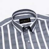Cardinal Grey Premium Cotton Stripes Shirt - John Ellies