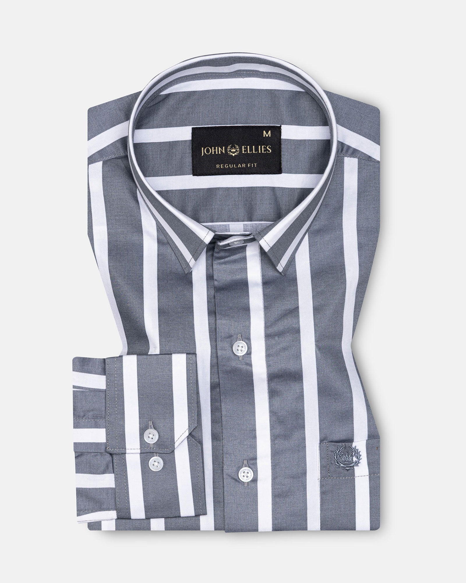 Cardinal Grey Premium Cotton Stripes Shirt - John Ellies