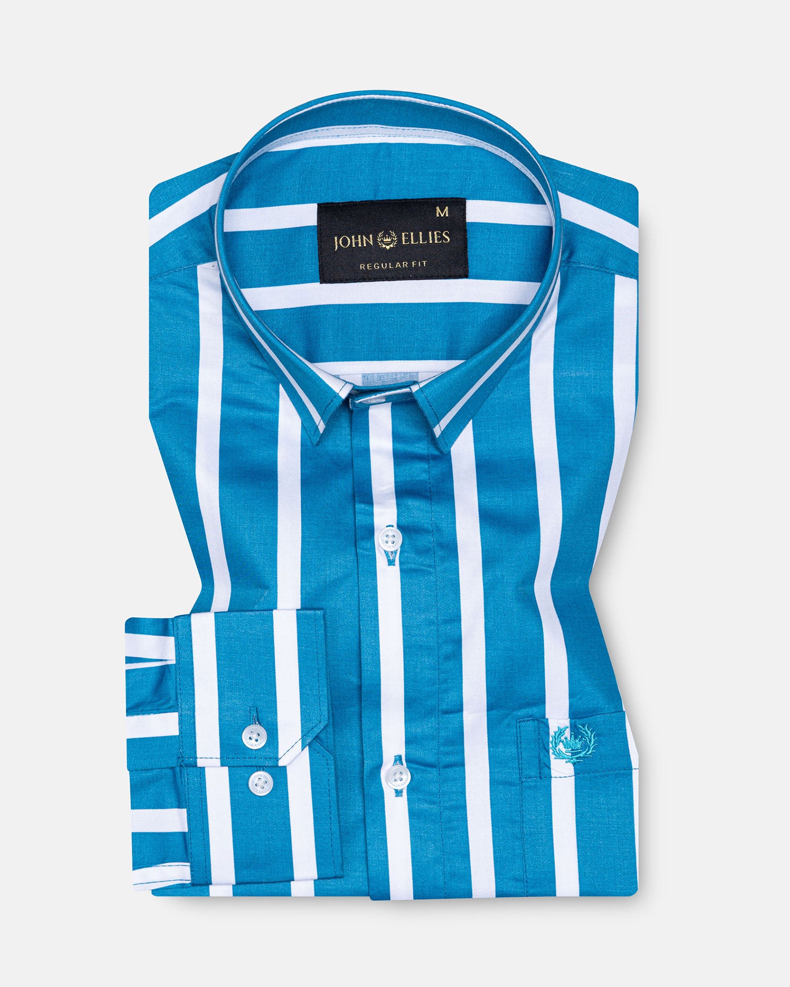 Cardinal Blue Premium Cotton Stripes Shirt - John Ellies