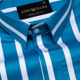 Cardinal Blue Premium Cotton Stripes Shirt - John Ellies