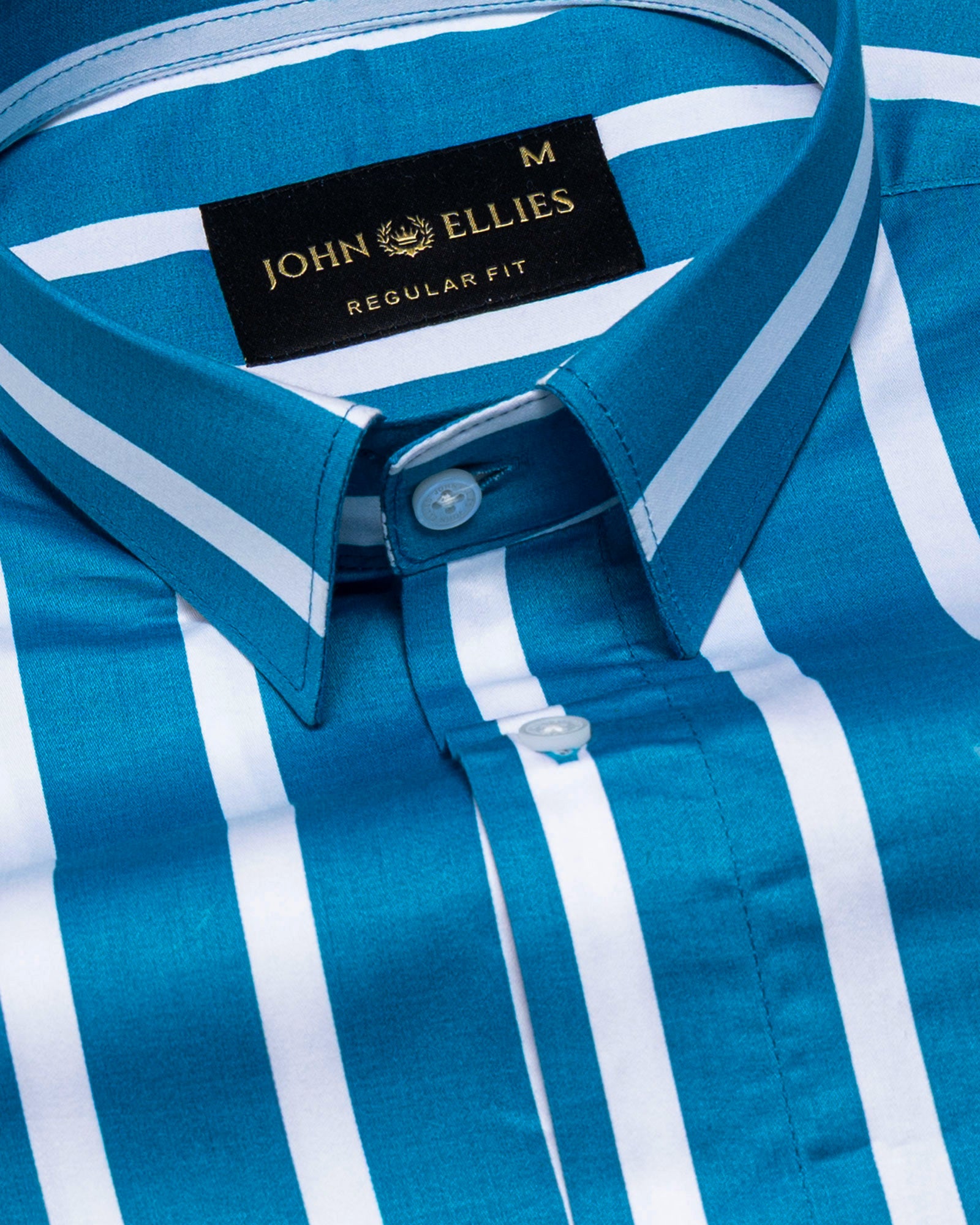 Cardinal Blue Premium Cotton Stripes Shirt - John Ellies