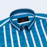 Cardinal Blue Premium Cotton Stripes Shirt - John Ellies