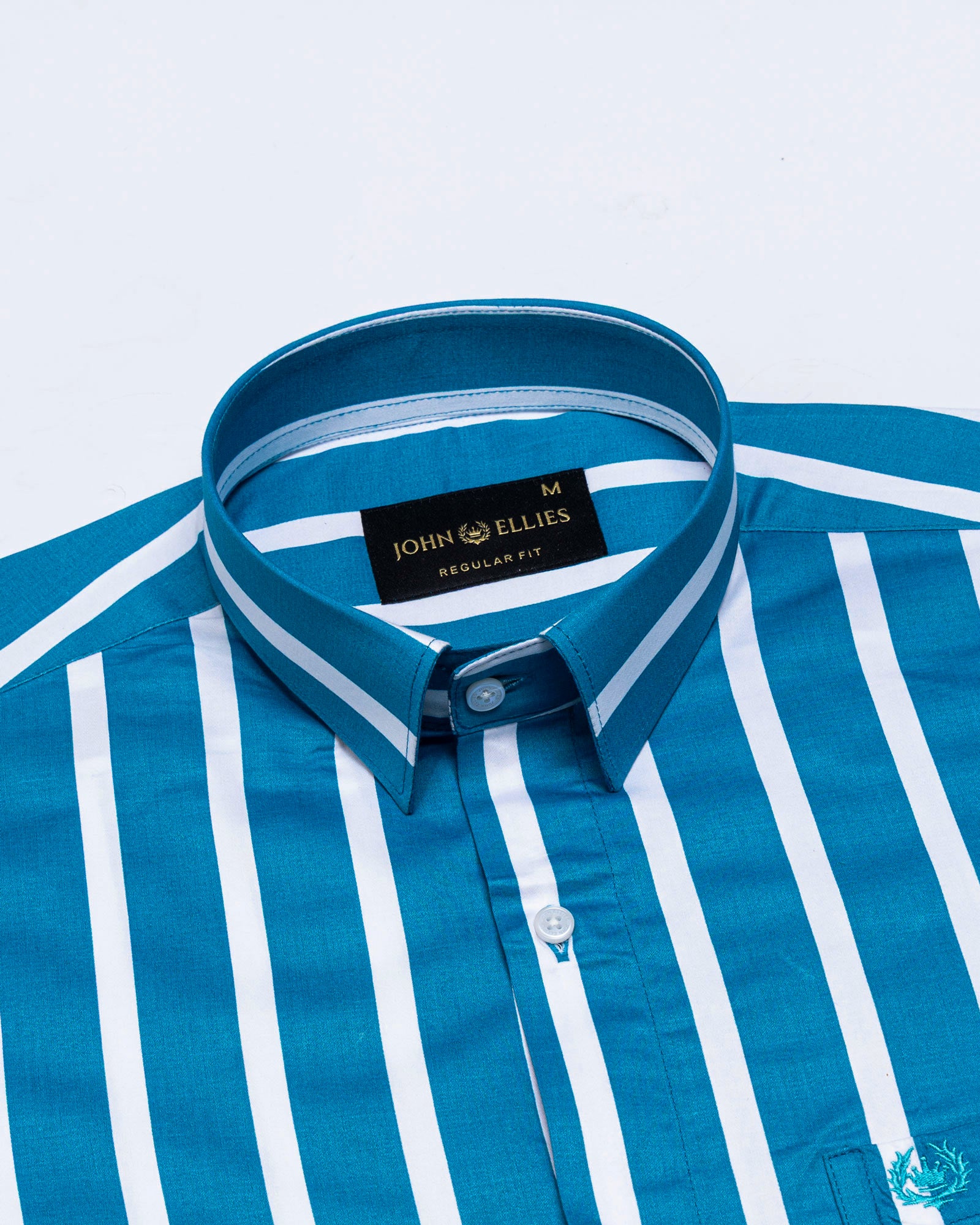 Cardinal Blue Premium Cotton Stripes Shirt - John Ellies