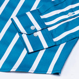 Cardinal Blue Premium Cotton Stripes Shirt - John Ellies