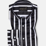 Cardinal Black Premium Cotton Stripes Shirt - John Ellies