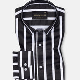 Cardinal Black Premium Cotton Stripes Shirt - John Ellies