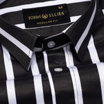 Cardinal Black Premium Cotton Stripes Shirt - John Ellies