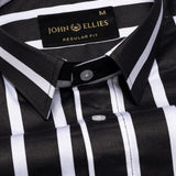 Cardinal Black Premium Cotton Stripes Shirt - John Ellies