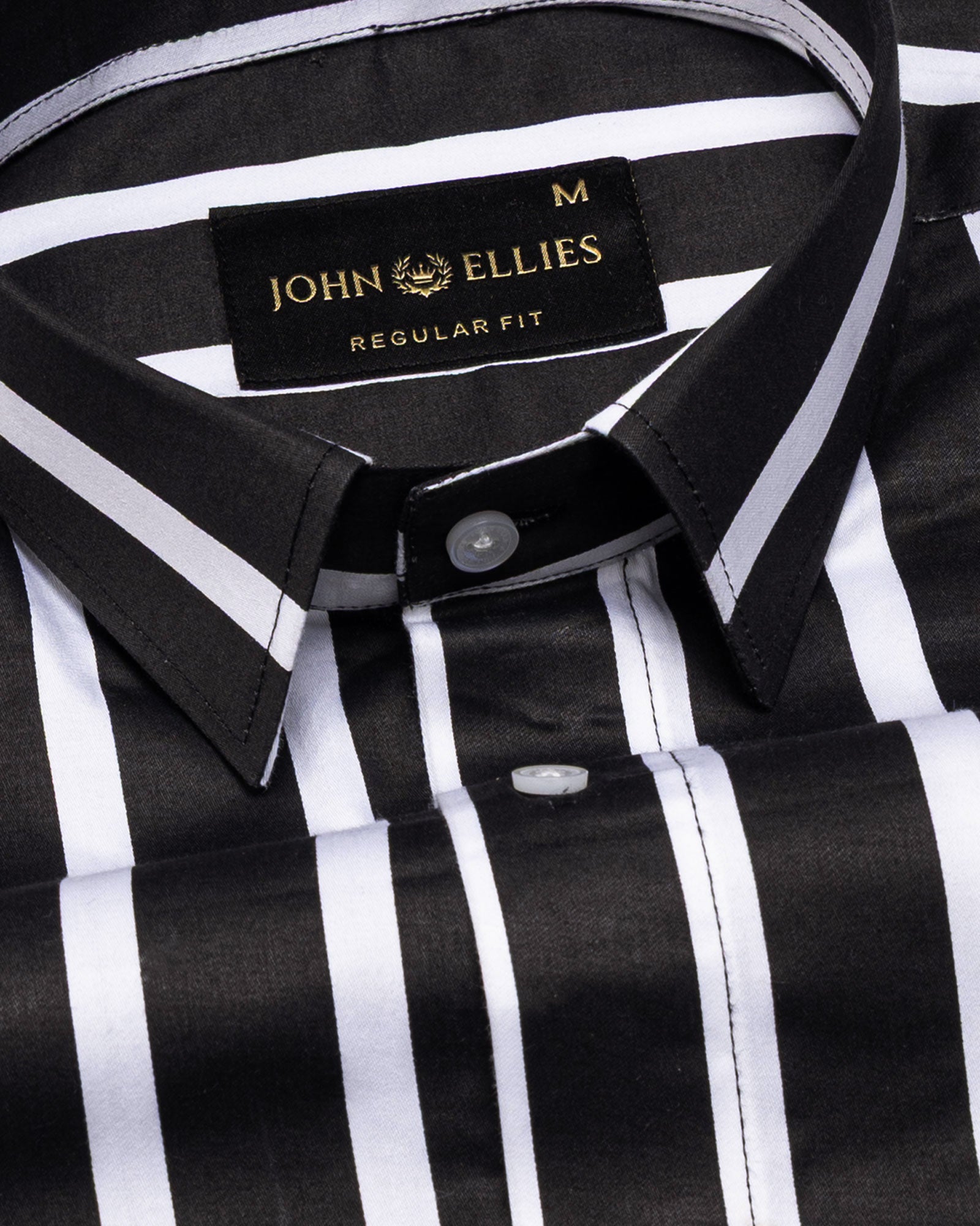Cardinal Black Premium Cotton Stripes Shirt - John Ellies