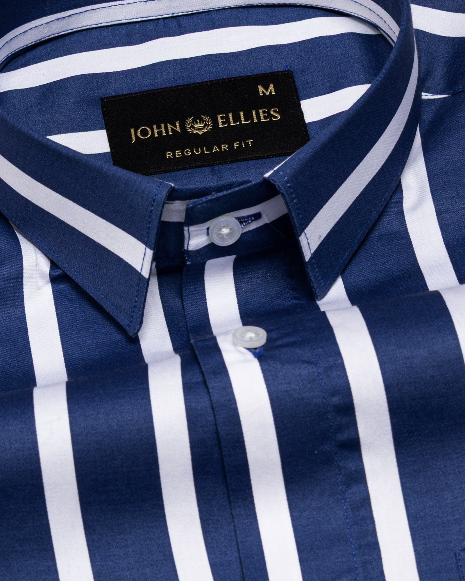 Cardinal Navy Blue Premium Cotton Stripes Shirt - John Ellies