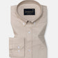 Regent Warm Beige Plain Button Down Oxford Cotton Shirt - John Ellies