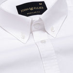 Regent White Plain Button Down Oxford Cotton Shirt - John Ellies