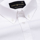 Regent White Plain Button Down Oxford Cotton Shirt - John Ellies