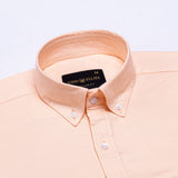 Regent Peach Plain Button Down Oxford Cotton Shirt - John Ellies