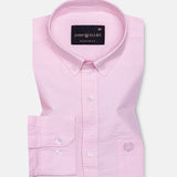 Regent Pink Plain Button Down Oxford Cotton Shirt - John Ellies