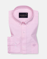 Regent Pink Plain Button Down Oxford Cotton Shirt