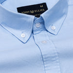 Regent Sky Blue Plain Button Down Oxford Cotton Shirt - John Ellies