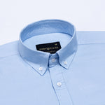 Regent Sky Blue Plain Button Down Oxford Cotton Shirt - John Ellies