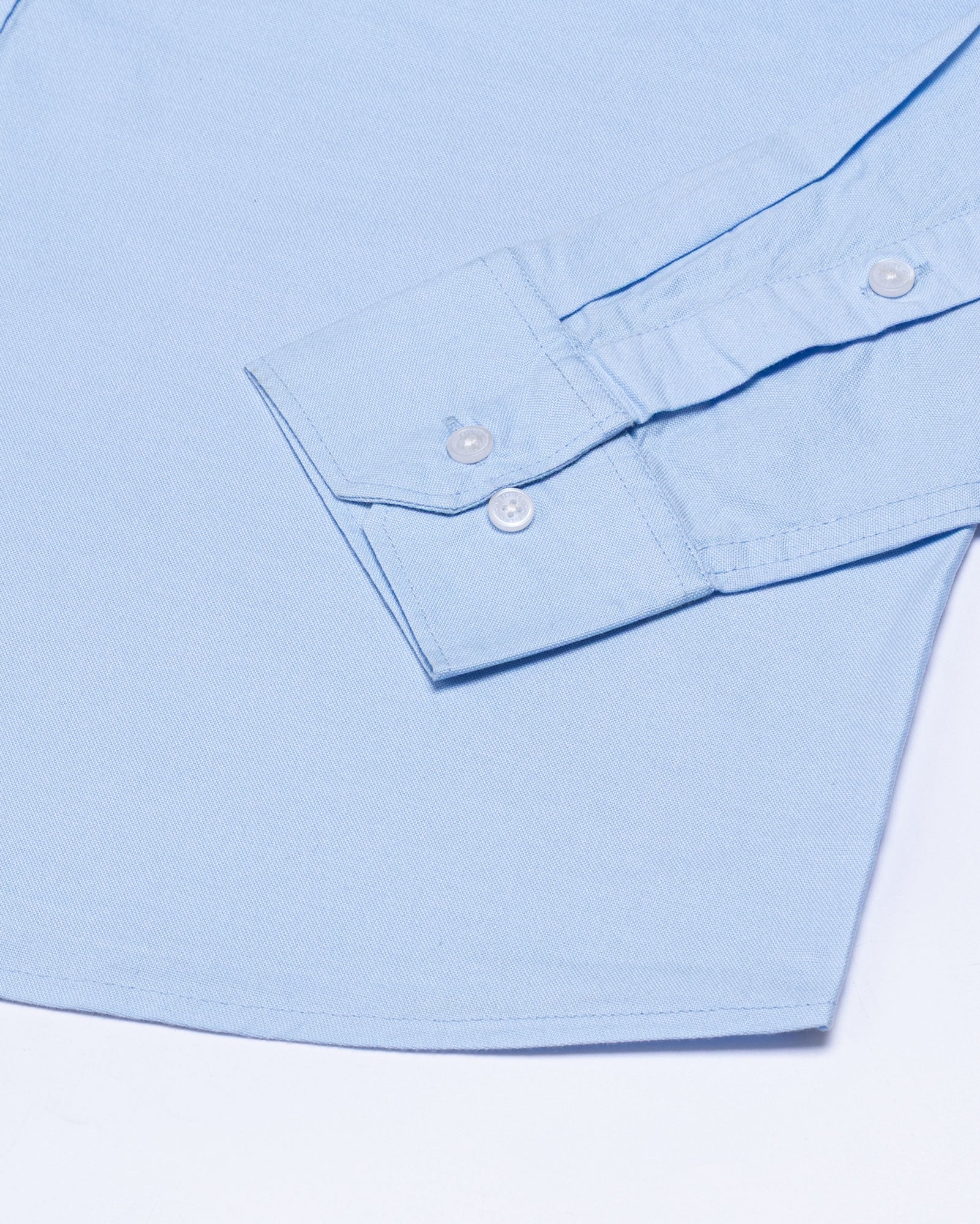 Regent Sky Blue Plain Button Down Oxford Cotton Shirt - John Ellies