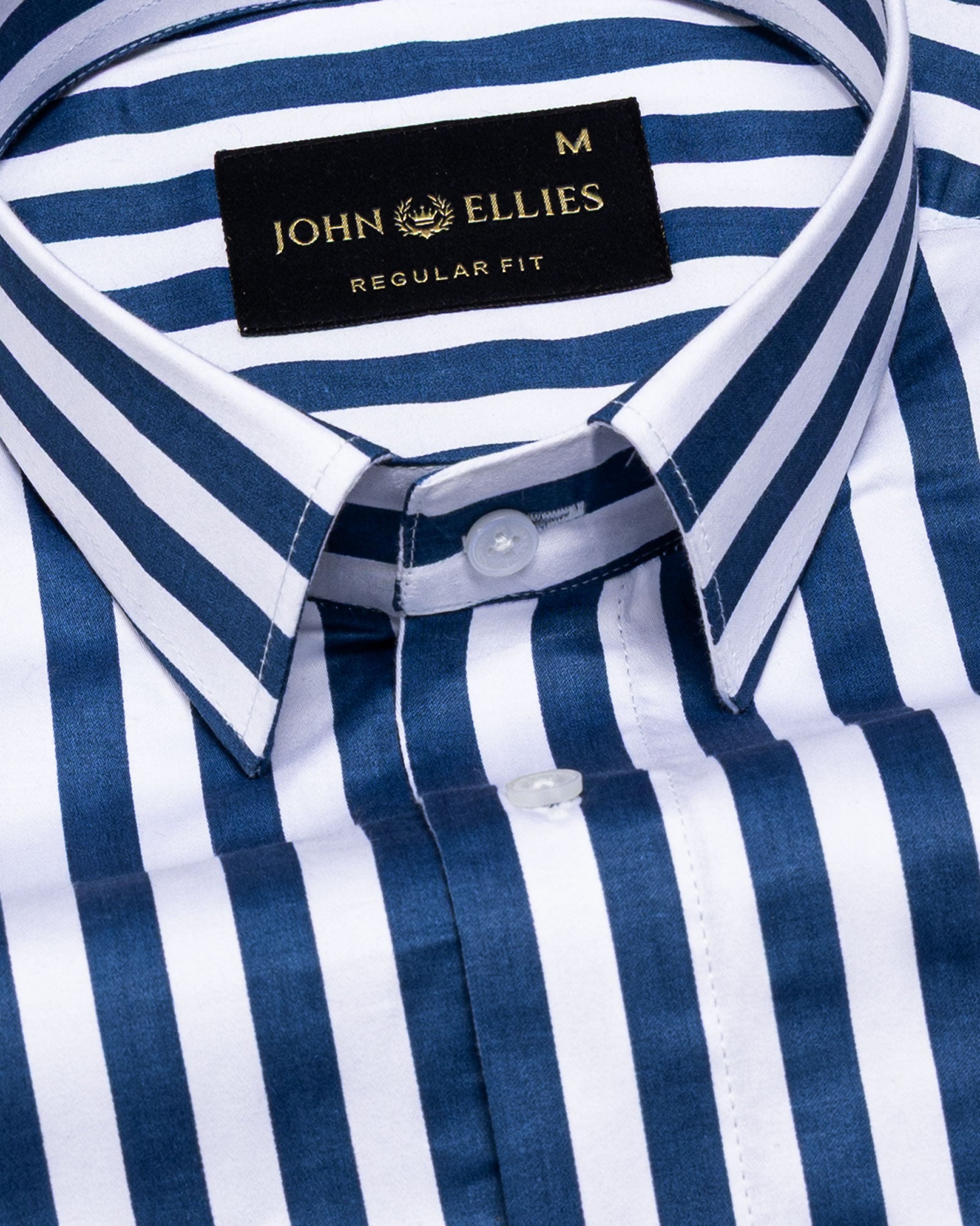 Holend Navy Blue Premium Cotton Stripes Shirt - John Ellies