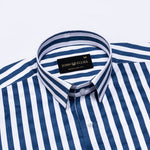 Holend Navy Blue Premium Cotton Stripes Shirt - John Ellies
