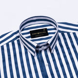 Holend Navy Blue Premium Cotton Stripes Shirt - John Ellies