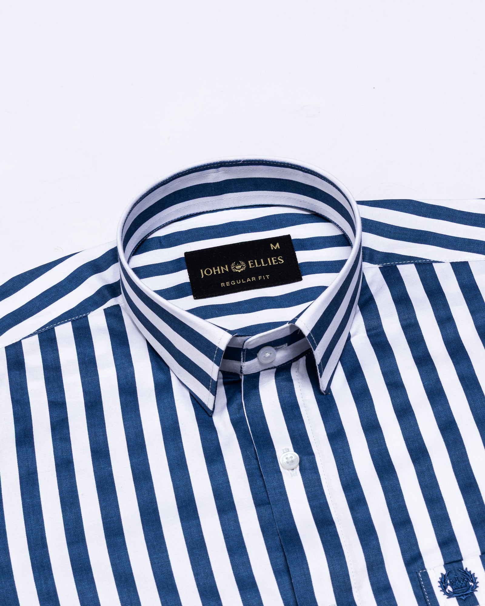 Holend Navy Blue Premium Cotton Stripes Shirt - John Ellies