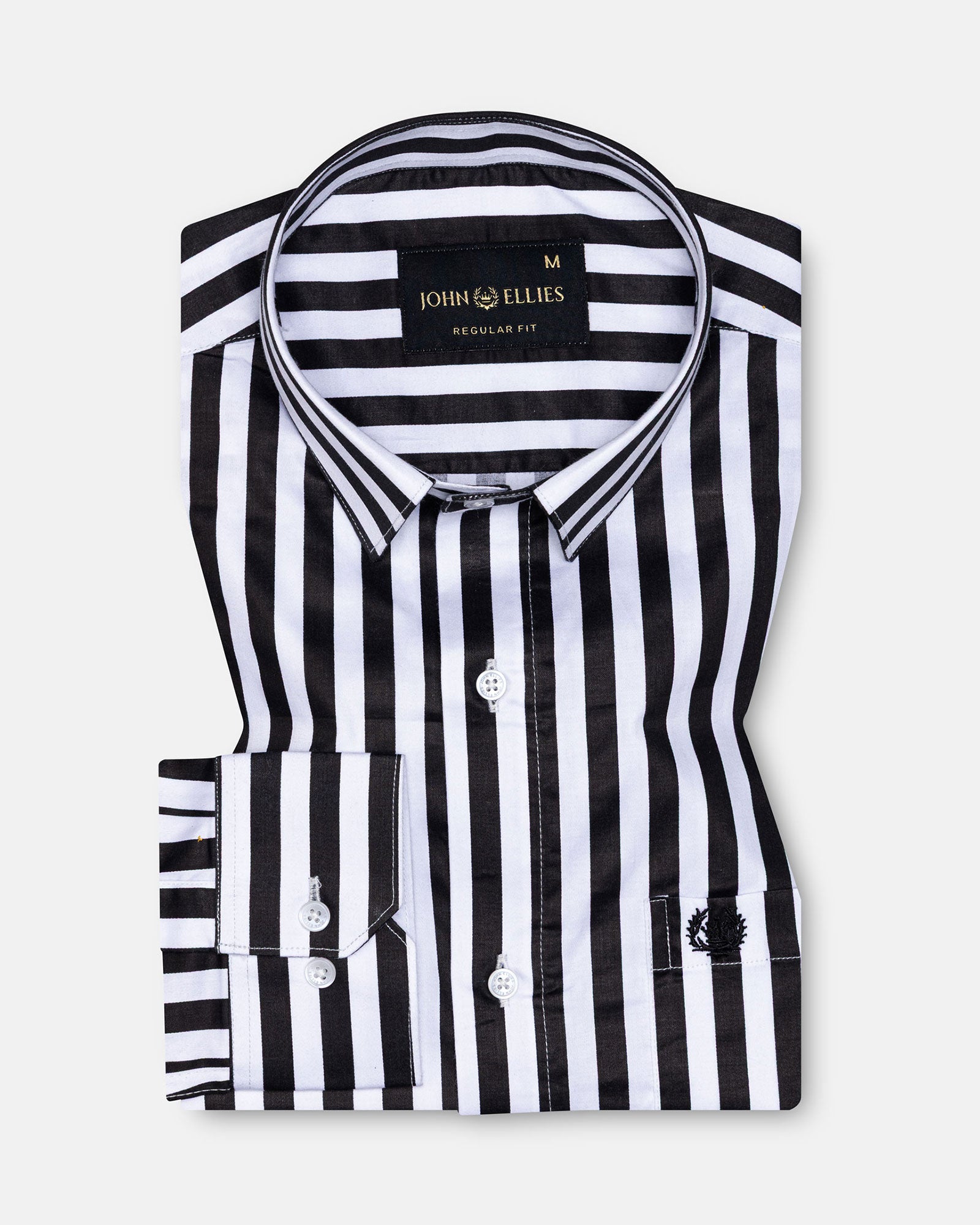 Holend Black Premium Cotton Stripes Shirt - John Ellies