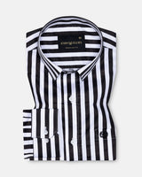 Holend Black Premium Cotton Stripes Shirt