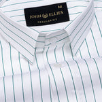 Magath Green Premium Cotton Stripes Shirt - John Ellies