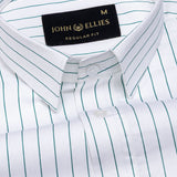 Magath Green Premium Cotton Stripes Shirt - John Ellies
