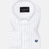 Magath Blue Premium Cotton Stripes Shirt - John Ellies