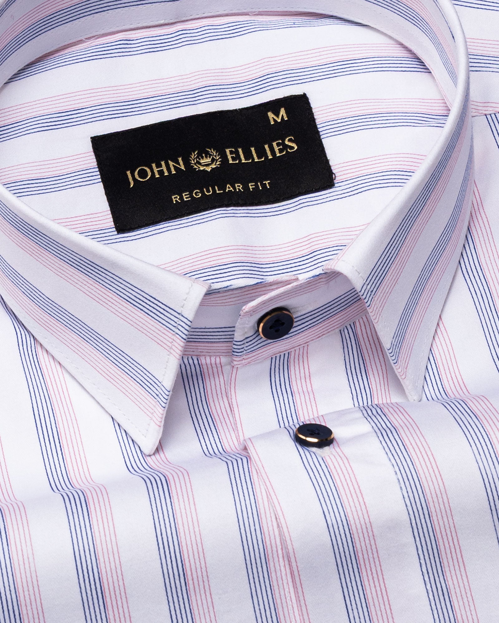 Magath Pink And Blue Stripes Premium Cotton Shirt - John Ellies