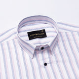 Magath Pink And Blue Stripes Premium Cotton Shirt - John Ellies