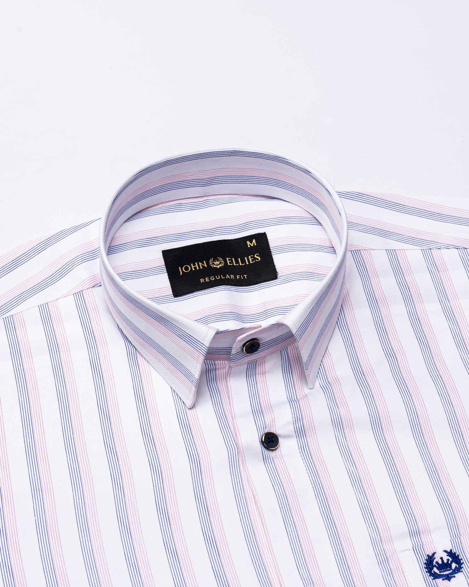 Magath Pink And Blue Stripes Premium Cotton Shirt - John Ellies