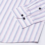 Magath Pink And Blue Stripes Premium Cotton Shirt - John Ellies