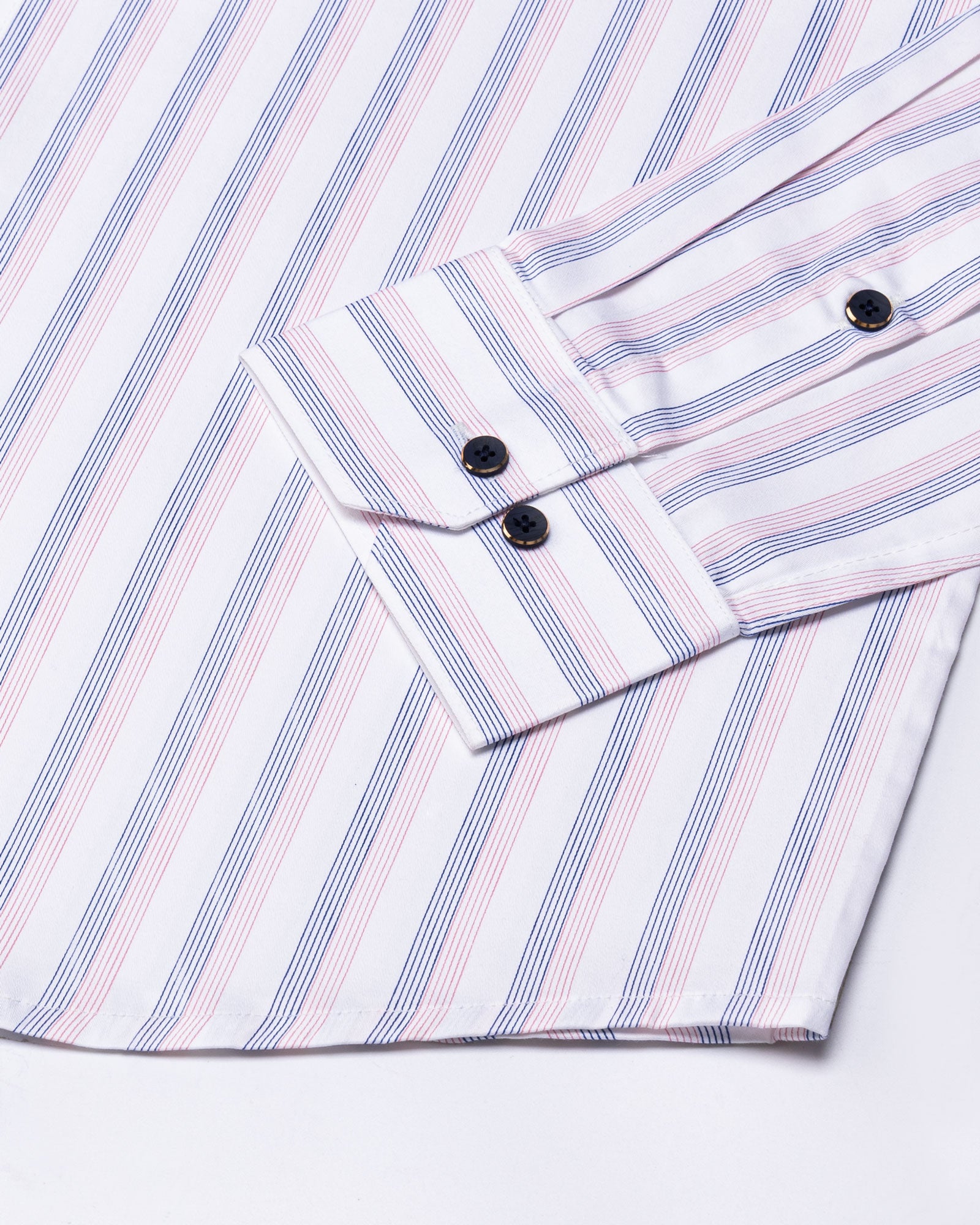 Magath Pink And Blue Stripes Premium Cotton Shirt - John Ellies