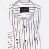 Magath Brown Stripes Premium Cotton Shirt - John Ellies