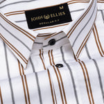Magath Brown Stripes Premium Cotton Shirt - John Ellies