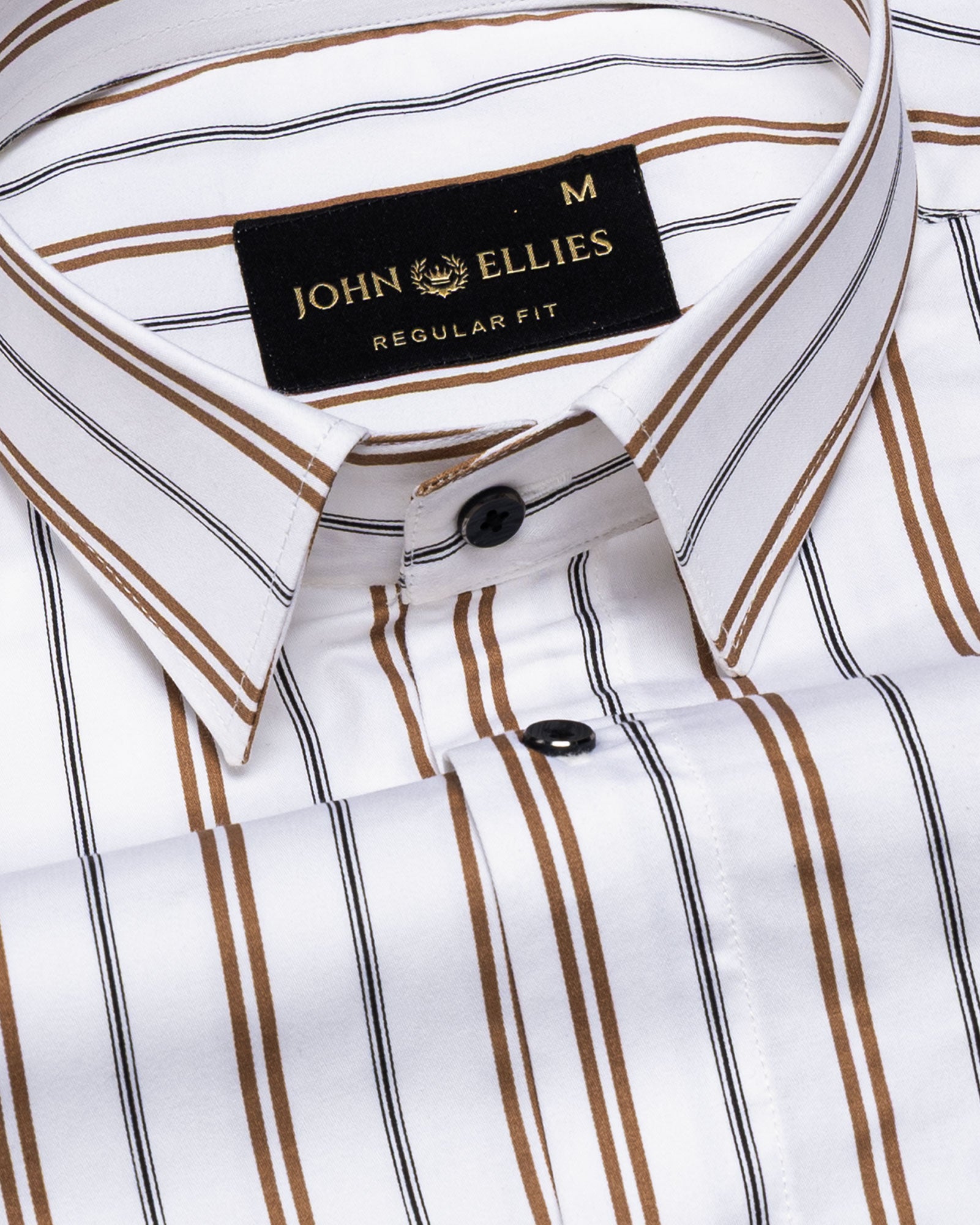 Magath Brown Stripes Premium Cotton Shirt - John Ellies