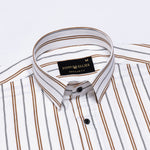 Magath Brown Stripes Premium Cotton Shirt - John Ellies